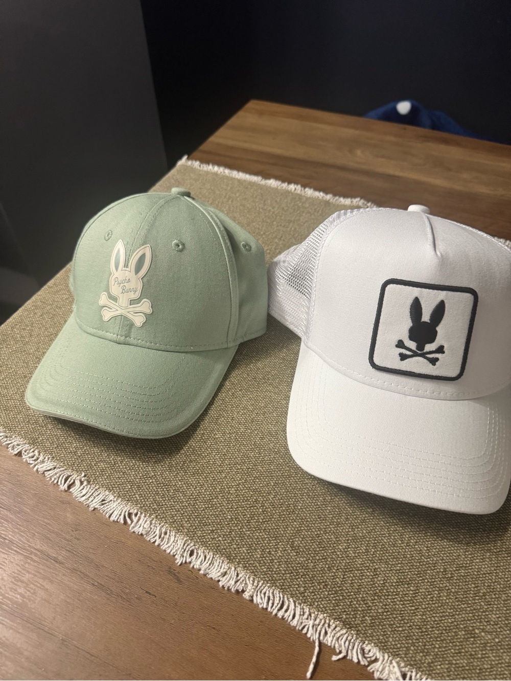 Psycho Bunny Mint Green & White Logo Baseball Caps
